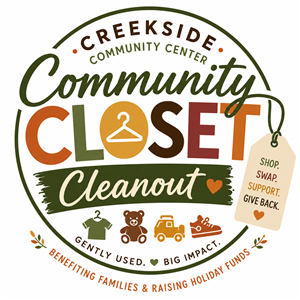 Community Closet Cleanout logo with fall colors
